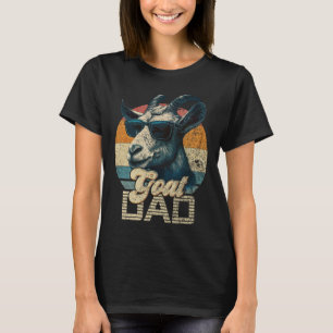 Retro Goat Dad Best Goat Daddy Funny Fathers Day T-Shirt