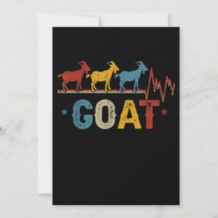 Retro Goat Heart Tee Xmas Valentines Day Gift Holiday Card