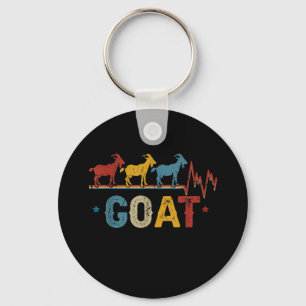 Retro Goat Heart Tee Xmas Valentines Day Gift Key Ring