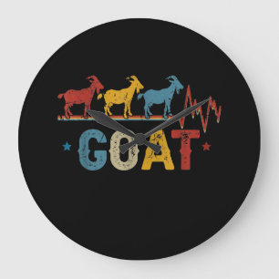 Retro Goat Heart Tee Xmas Valentines Day Gift Large Clock