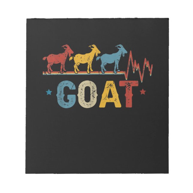 Retro Goat Heart Tee Xmas Valentines Day Gift Notepad (Front)