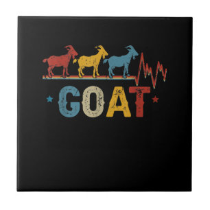 Retro Goat Heart Tee Xmas Valentines Day Gift Tile