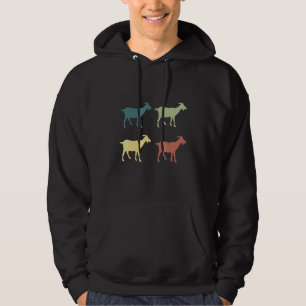 Retro Goat Silhouette Gift Goats Lover Gifts Hoodie