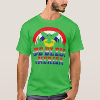 Retro God Bless America 4th of July T-Shirt