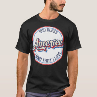 Retro God Bless American Land That I Love Happy 4t T-Shirt