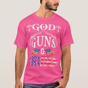 Retro God Guns And Trump Amendment American Flag T-Shirt