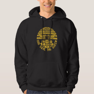 Retro God Save The Queen Bee Climate Change Beekee Hoodie