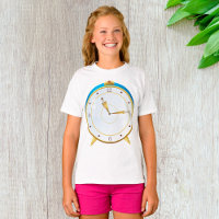 Retro Gold Alarm Clock with Blue Trim Timepiece