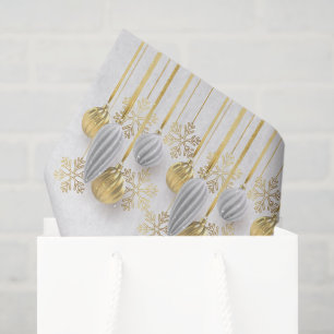 Retro Gold and Silver Christmas Ornaments  Tissue Paper