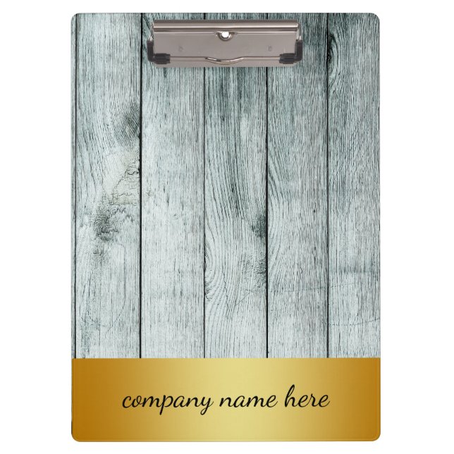 Retro Gold Badge Beige Bamboo Texture Pattern Clip Clipboard (Front)