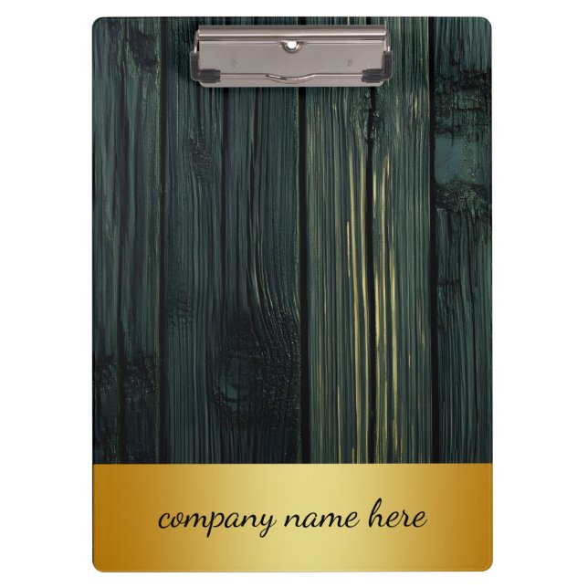 Retro Gold Badge Beige Bamboo Texture Pattern Clip Clipboard (Front)