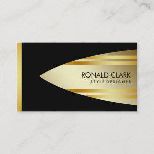 Retro Gold Black Metal Financial Professional Business Card