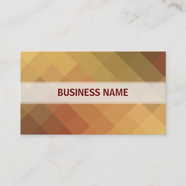 Retro Gold Diamond Pattern Business Card (Front)