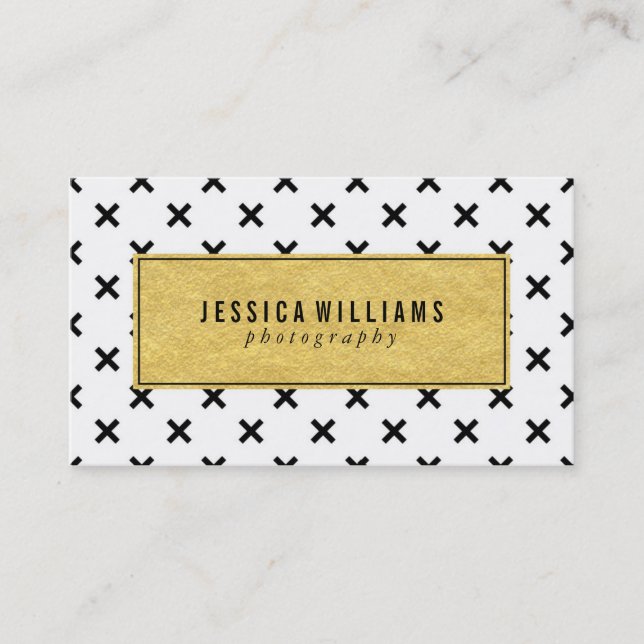 Retro Gold Foil Business Cards (Front)