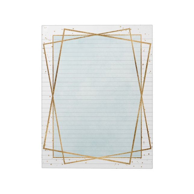 Retro Gold Frames Stationery Lined Notepad (Rotated)