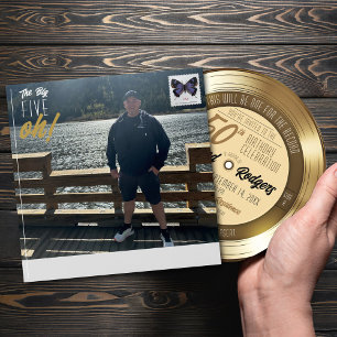 Retro Gold Record 50th Birthday Party Invitation Envelope