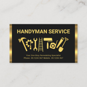 Retro Gold Stripes Handyman Tools #ZazzleMade Business Card