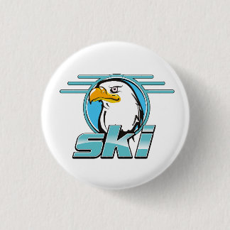 Retro Golden Eagle Ski logo 3 Cm Round Badge