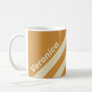 Retro Golden Horizon Three Stripes with Name Coffee Mug