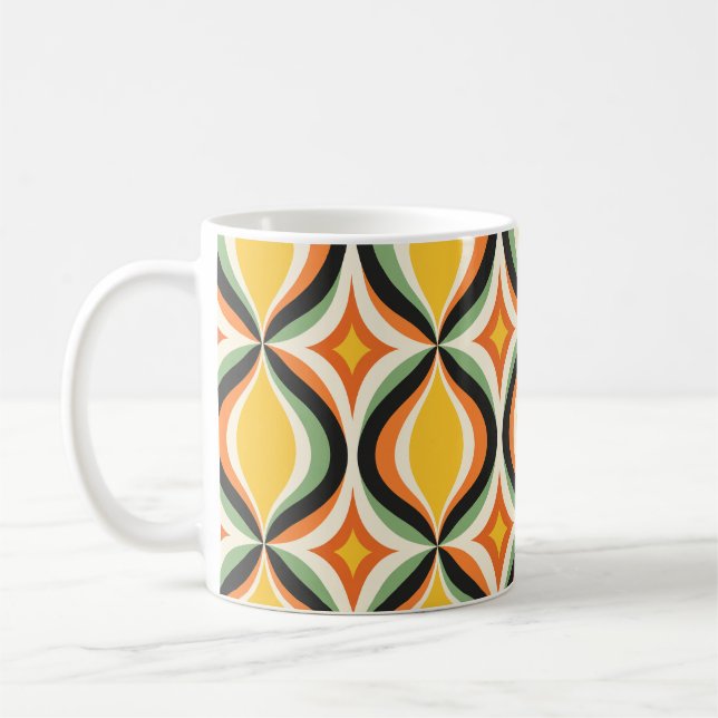 Retro Golden Waves Morning Mug  (Left)