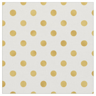 Retro golden yellow and white polka dots pattern fabric