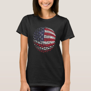 Retro Golf American Flag July 4th Usa Sport Family T-Shirt