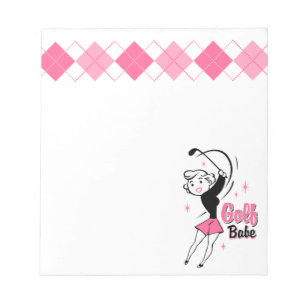 Retro Golf Babe Notepad