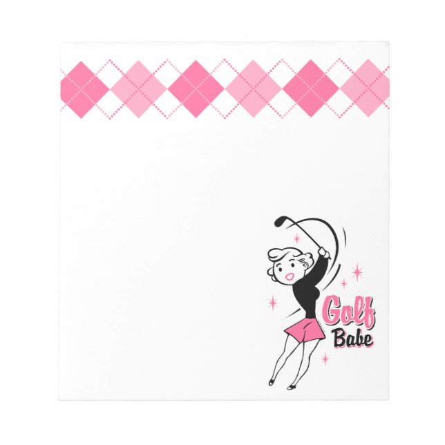 Retro Golf Babe Notepad (Front)