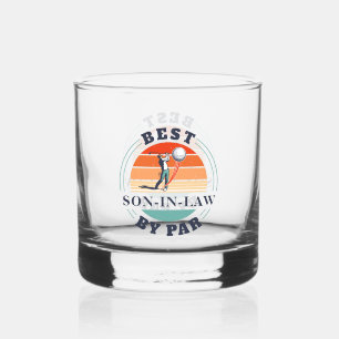 Retro Golf Best Son in Law By Par Custom Whiskey Glass