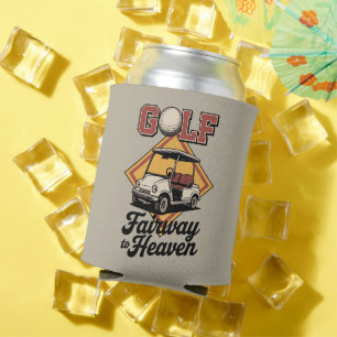 Retro Golf Cart Fairway To Heaver Funny Golfing Can Cooler