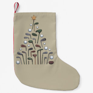Retro Golf Club Christmas Tree Golfing X-mas Small Christmas Stocking