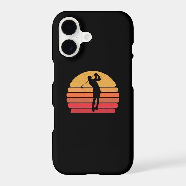 Retro Golf Golfer Vintage Golfing iPhone Case (Back)