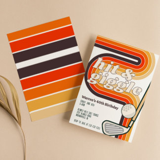 Retro Golf Hit and Giggle Invitation