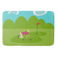 Retro Golfer Bath Mat