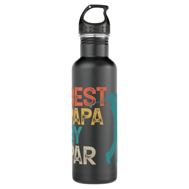 Retro Golfer - Best Papa By Par 710 Ml Water Bottle (Front)