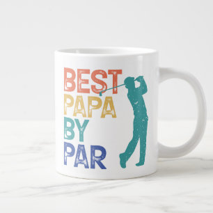 Retro Golfer - Best Papa By Par Large Coffee Mug