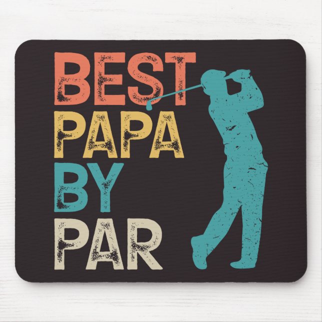 Retro Golfer - Best Papa By Par Mouse Mat (Front)