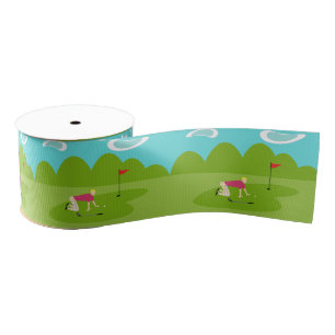 Retro Golfer Grosgrain Ribbon