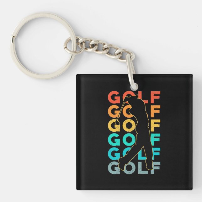 Retro Golfer Key Ring (Front)