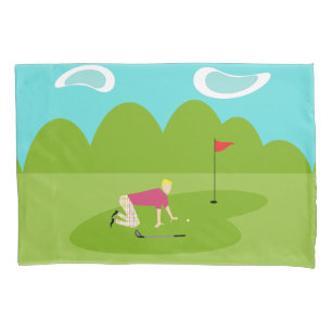Retro Golfer Pillowcase