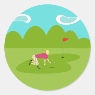 Retro Golfer Stickers