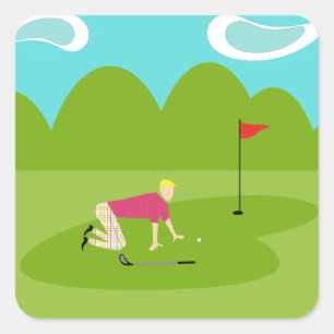 Retro Golfer Stickers