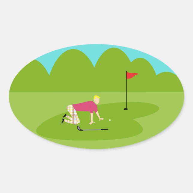 Retro Golfer Stickers (Front)