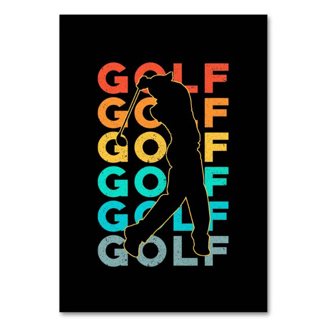 Retro Golfer Table Number (Front)