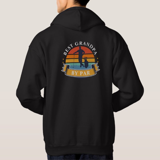Retro Golfing Best Grandpa By Par Birthday Custom Hoodie (Back)