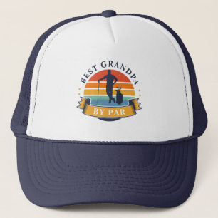 Retro Golfing Best Grandpa By Par Custom Trucker Hat