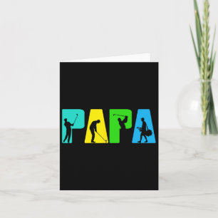 Retro Golfing Papa Golfer Shirt. Golf Gifts For Fa Card