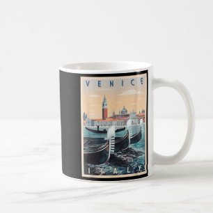 Retro Gondola Boats With Venice Skyline Italy Coffee Mug
