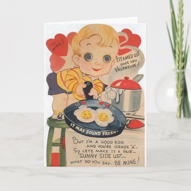 Retro Good Egg Valentine's Day Card (Front)