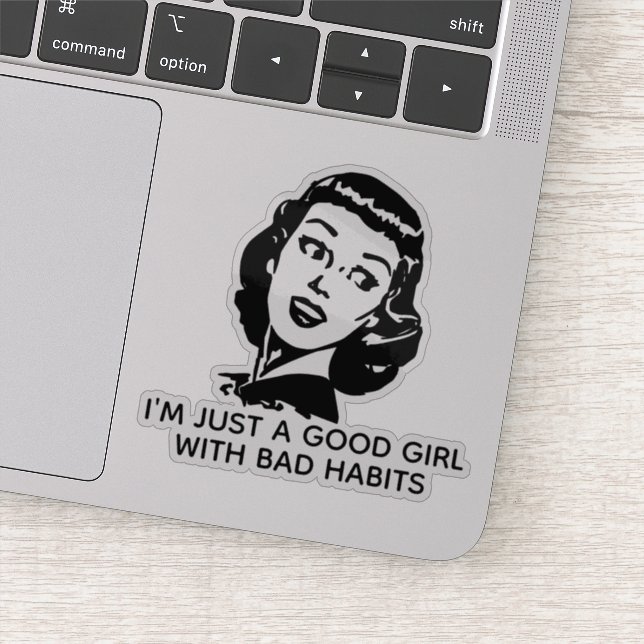 Retro Good Girl Vinyl Sticker (Detail)